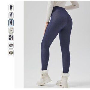 NEW! JK SUE JONES Women Winter Warm Thick Leggings Fleece Lined - Size Medium